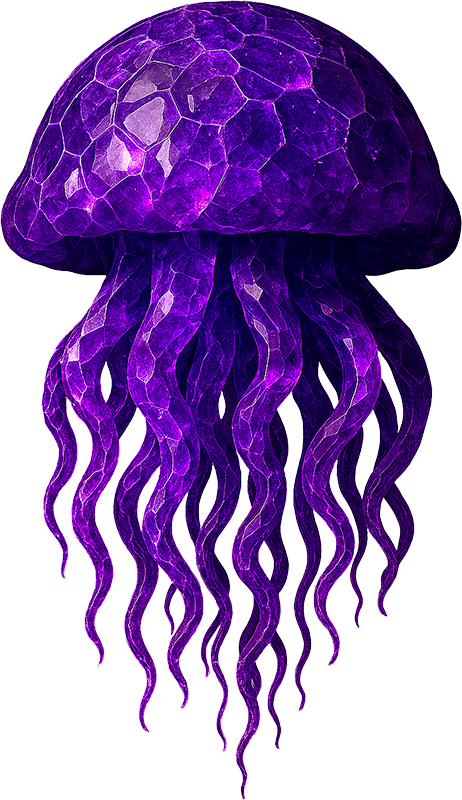 Image d'une méduse avec une texture d'améthyste